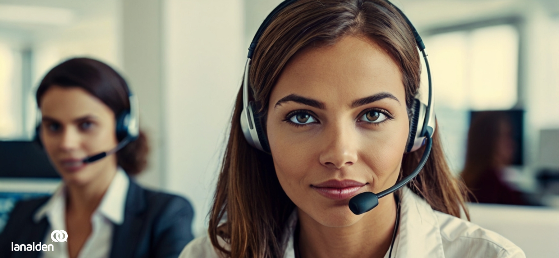 Agente de contact center de Lanalden prestando servicio desde las oficinas de Bilbao, Madrid, Barcelona.