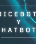 Ilustración de un chatbot y un voicebot representando soluciones de atención automatizada en un entorno de Contact Center.
